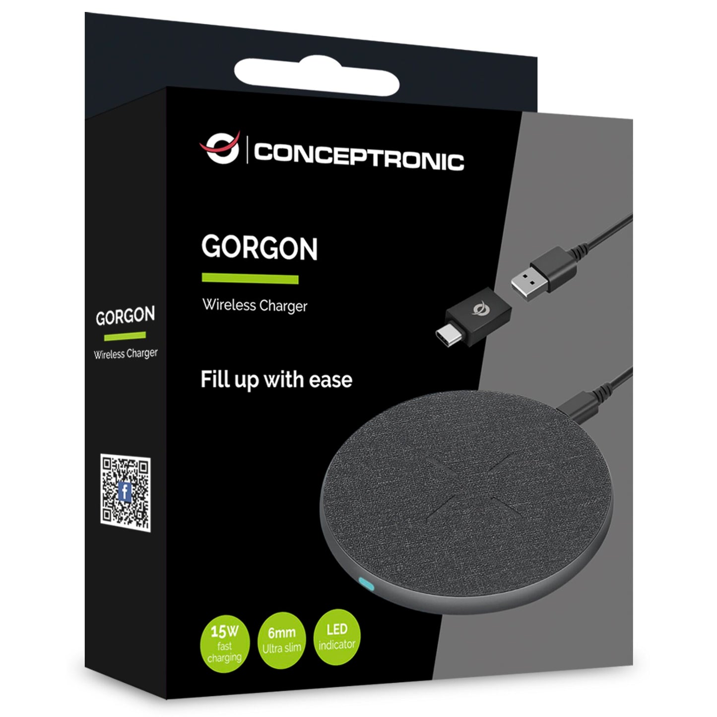 Conceptronic GORGON03G 15W Wireless Charger