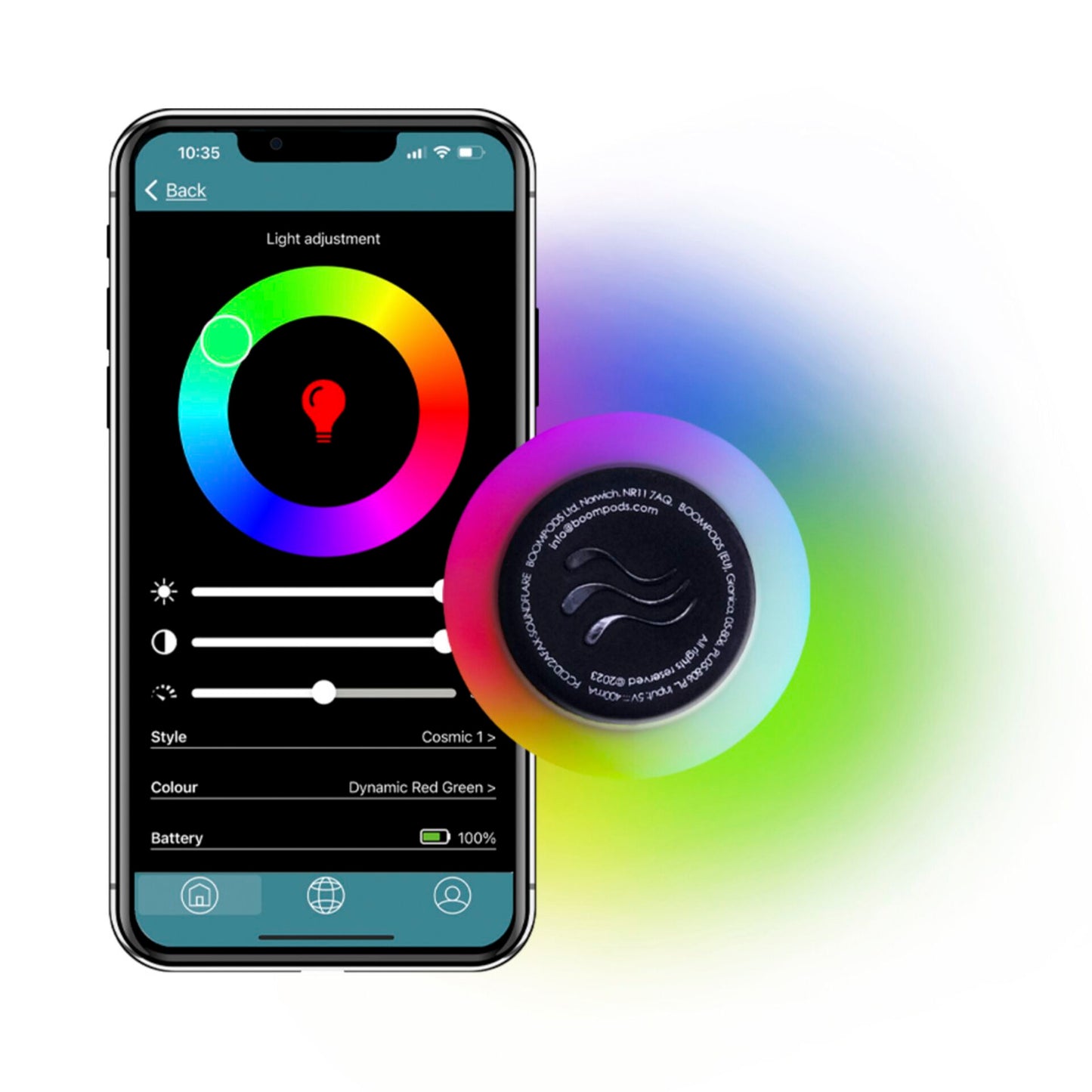 Boompods Tide Round  Speaker Soundflare Blue