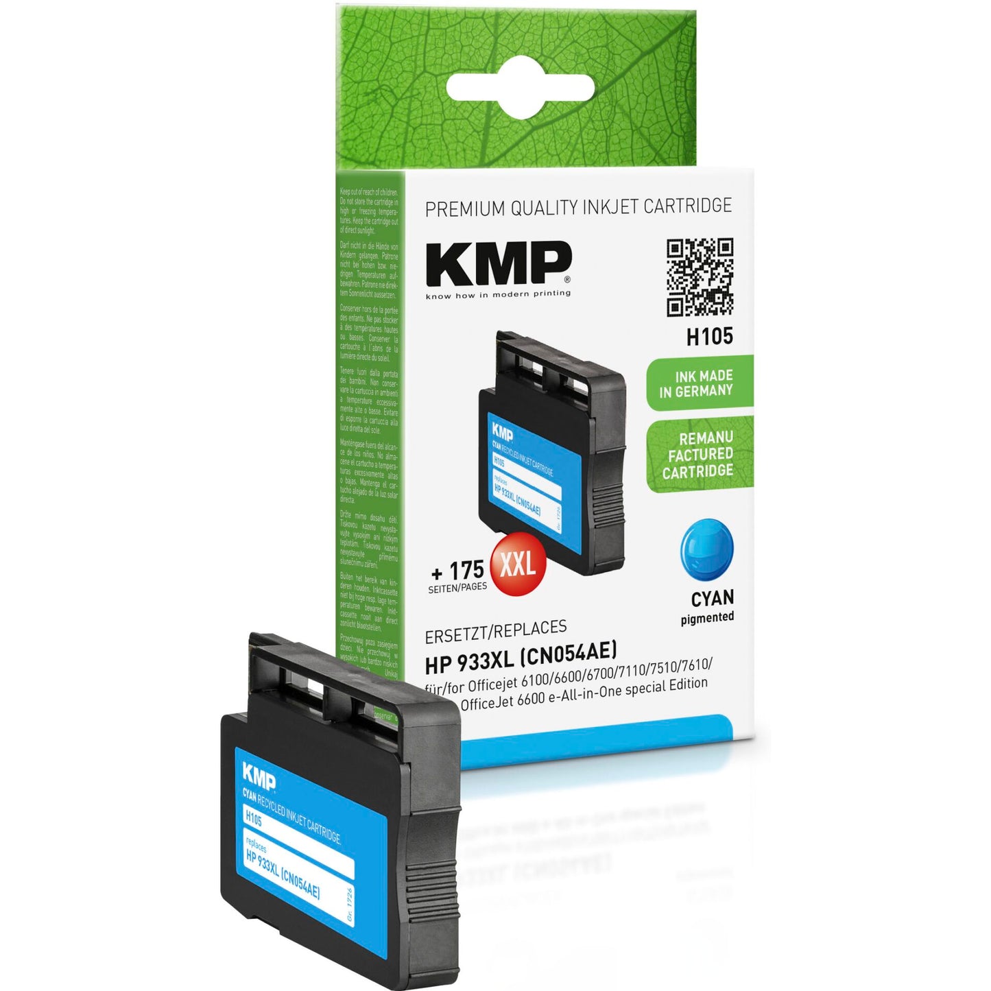KMP H105 ink cartridge cyan comp. with HP CN 054 AE 933 XL