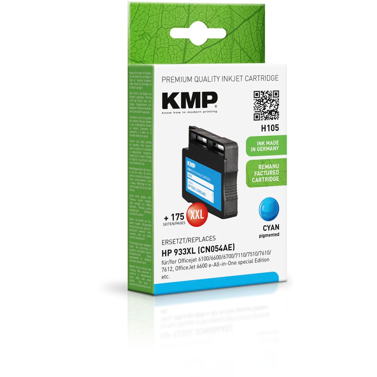 KMP H105 ink cartridge cyan comp. with HP CN 054 AE 933 XL