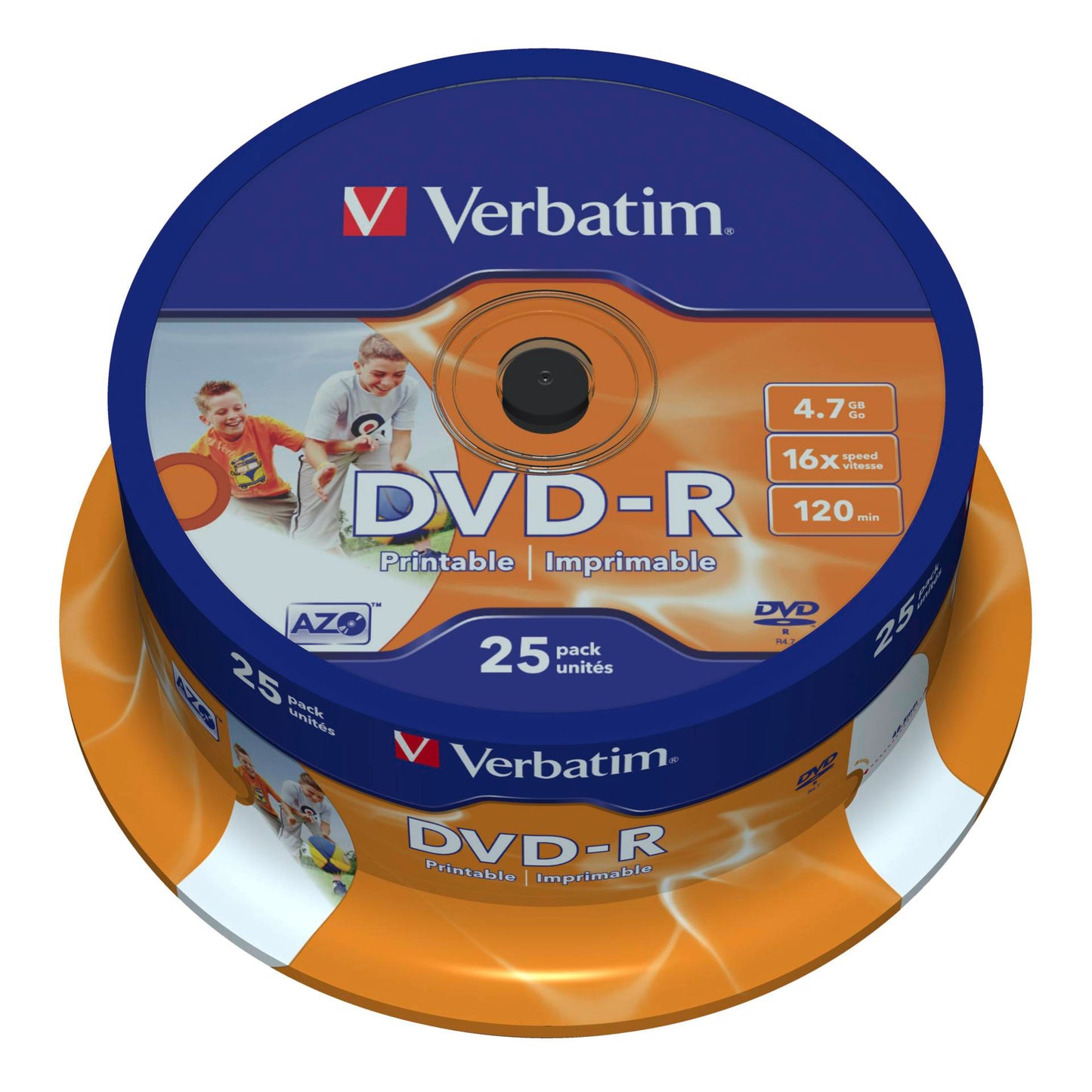 1x25 Verbatim DVD-R 4,7GB 16x Speed, wide printable