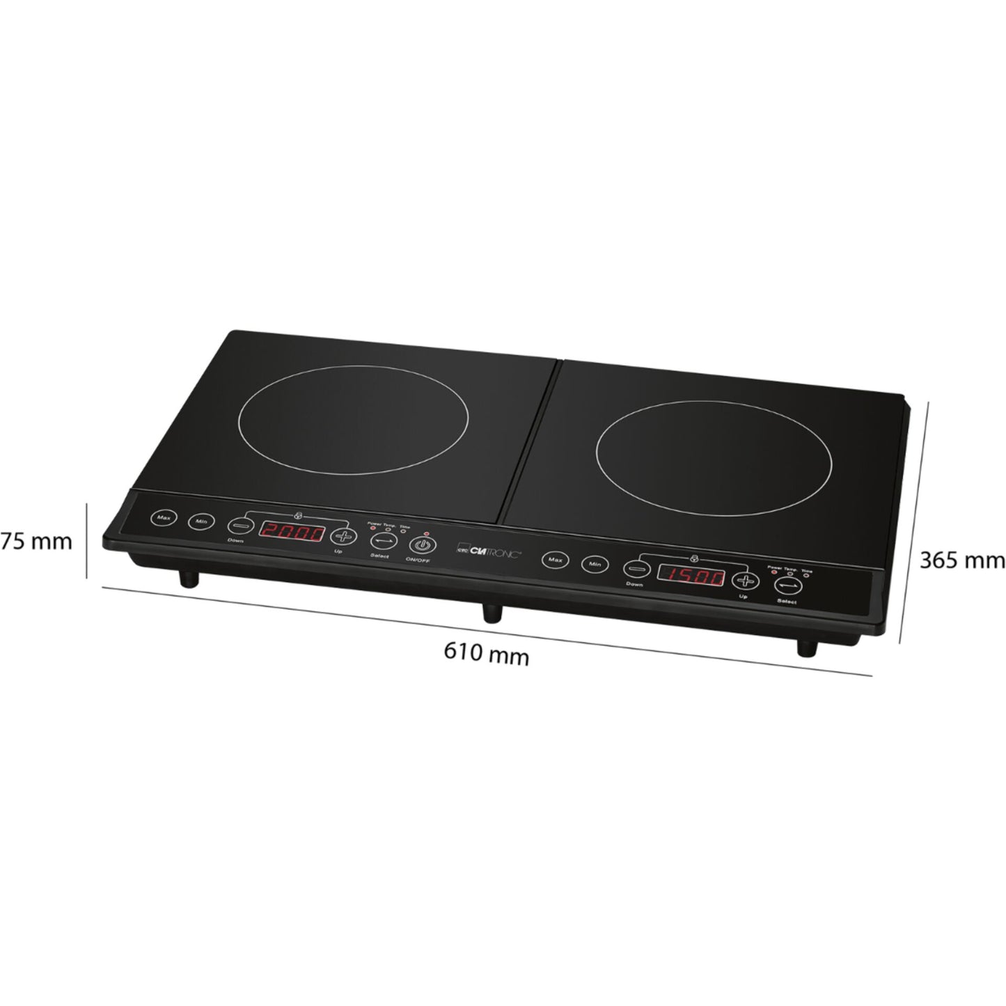 Clatronic DKI 3609 black Induction Double Hotplate