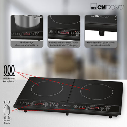 Clatronic DKI 3609 black Induction Double Hotplate