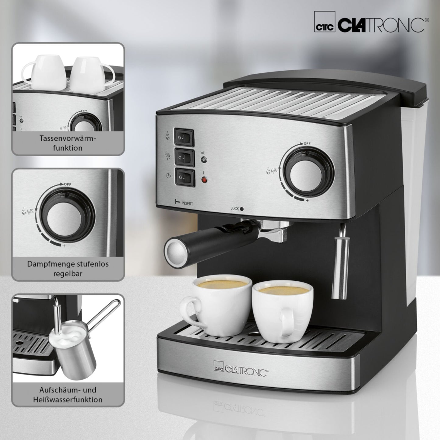 Clatronic ES 3643 black-inox Espresso Machine