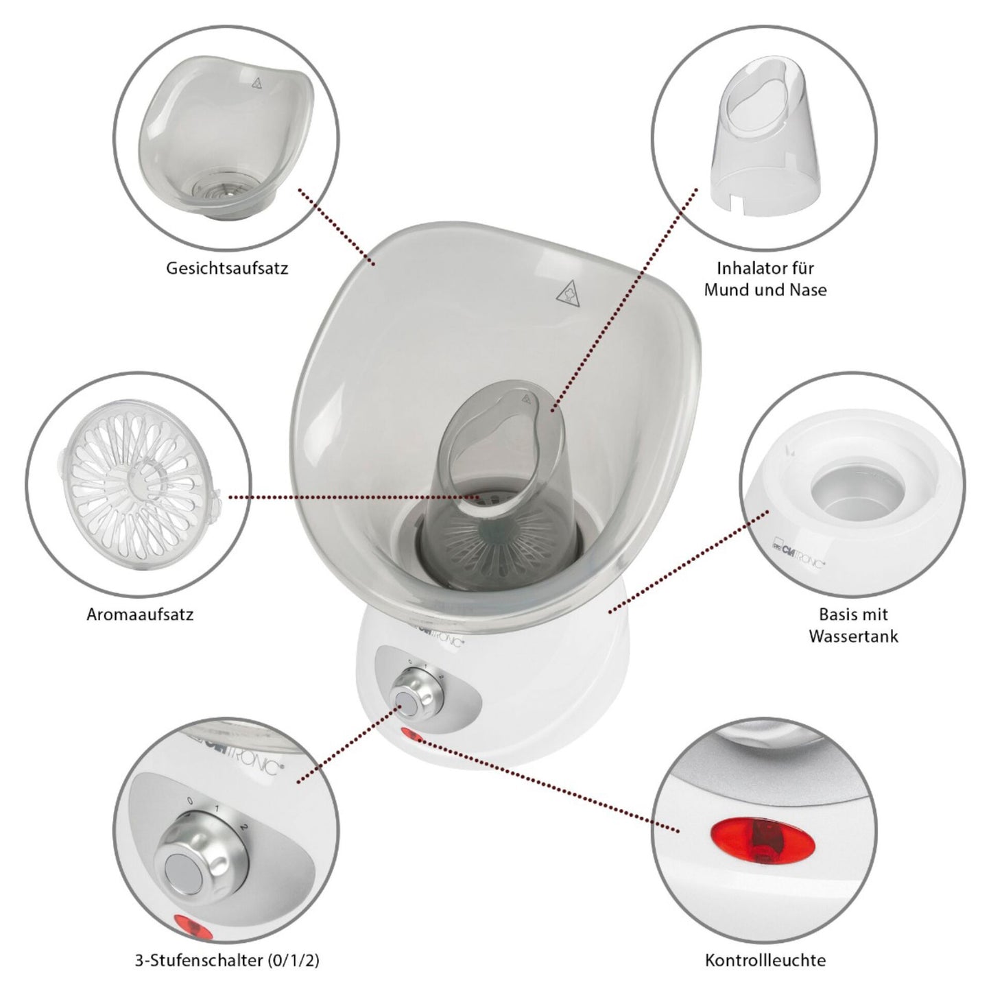 Clatronic GS 3656 white-grey Face Sauna