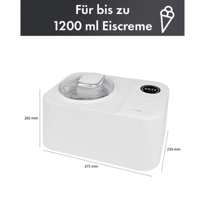 Clatronic ICM 3784 white Ice Cream Maker Compressor 1,2l