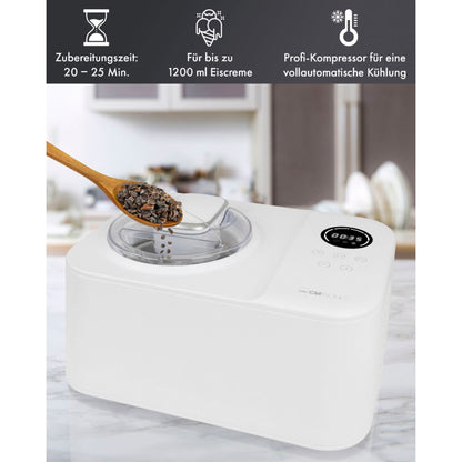 Clatronic ICM 3784 white Ice Cream Maker Compressor 1,2l