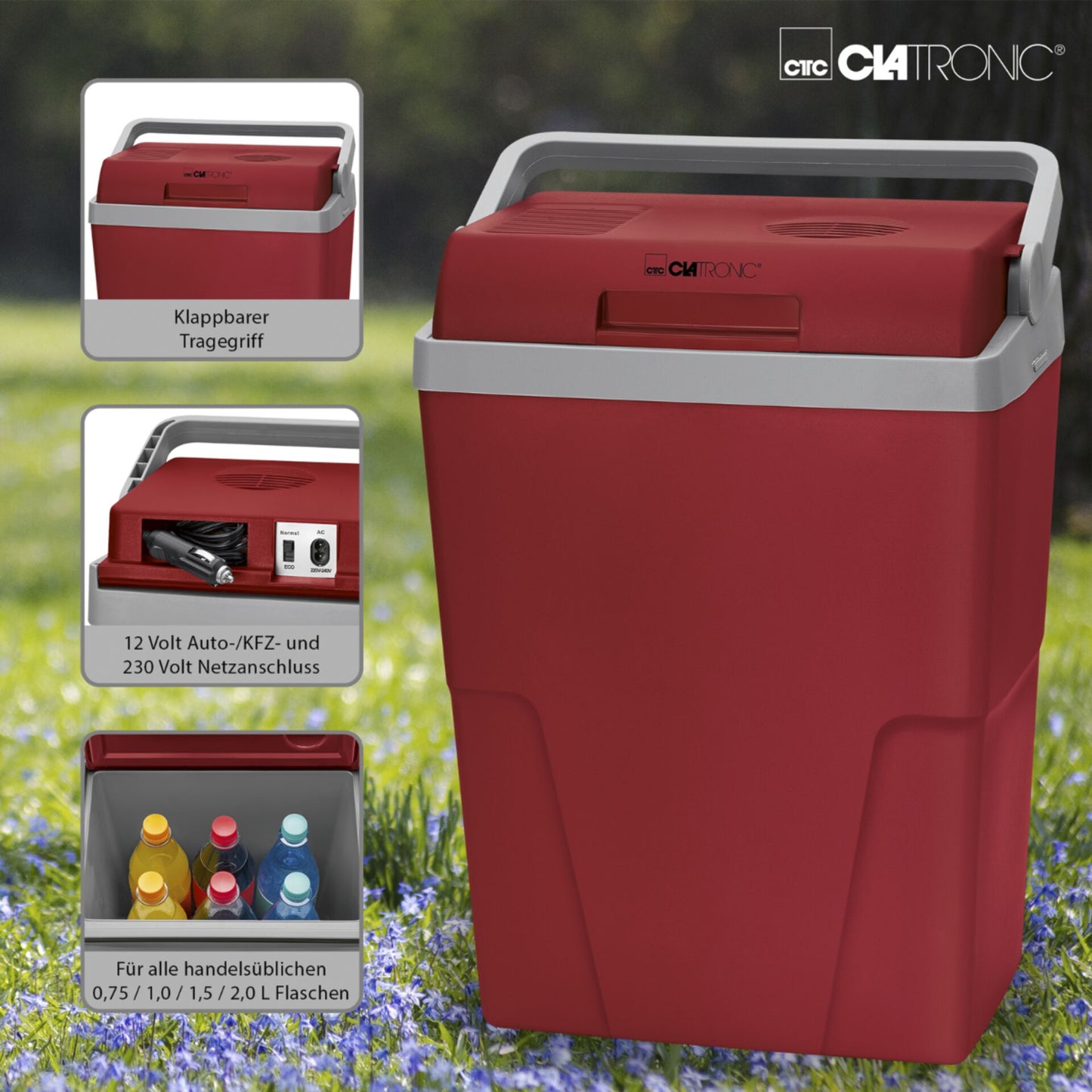 Clatronic KB 3713 N red-grey Cool Box 12 & 230 Volt