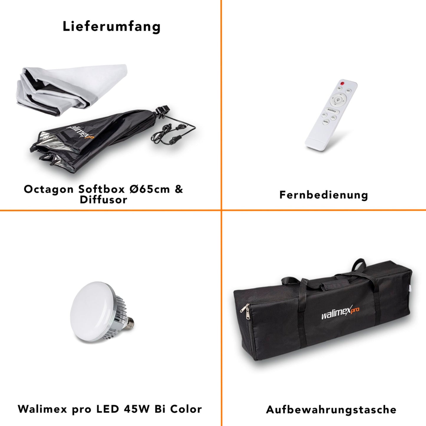 walimex pro LED 45W Octagon Ø65cm   Bi color