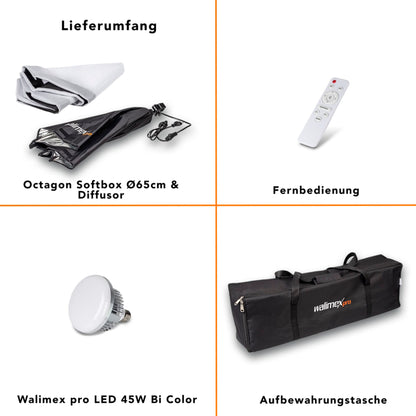 walimex pro LED 45W Octagon Ø65cm   Bi color