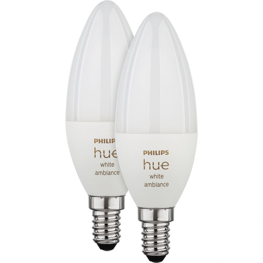 Philips Hue LED Lamp E14 2-Pack 5,2W 470lm White Ambiance