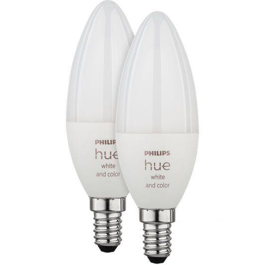 Philips Hue LED Lamp E14 2-Pack Set 470lm White Color Ambiance