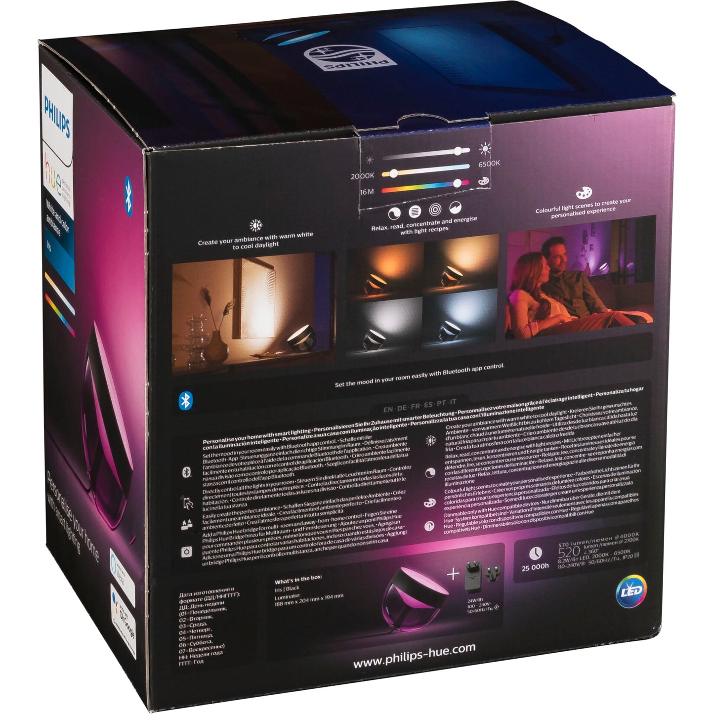 Philips Hue Iris BT Table Lamp White Color Ambiance black