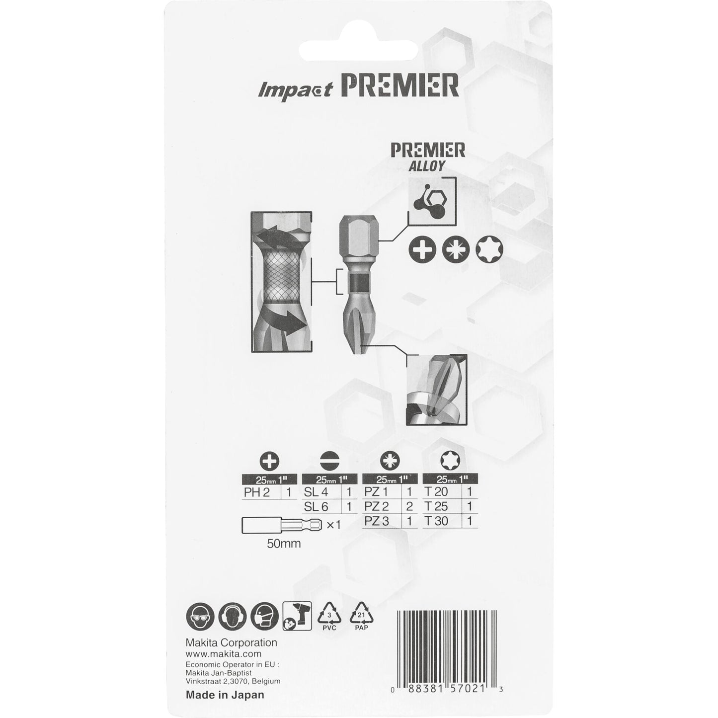 Makita E-03573 Torsion Bit-Set 11pcs.