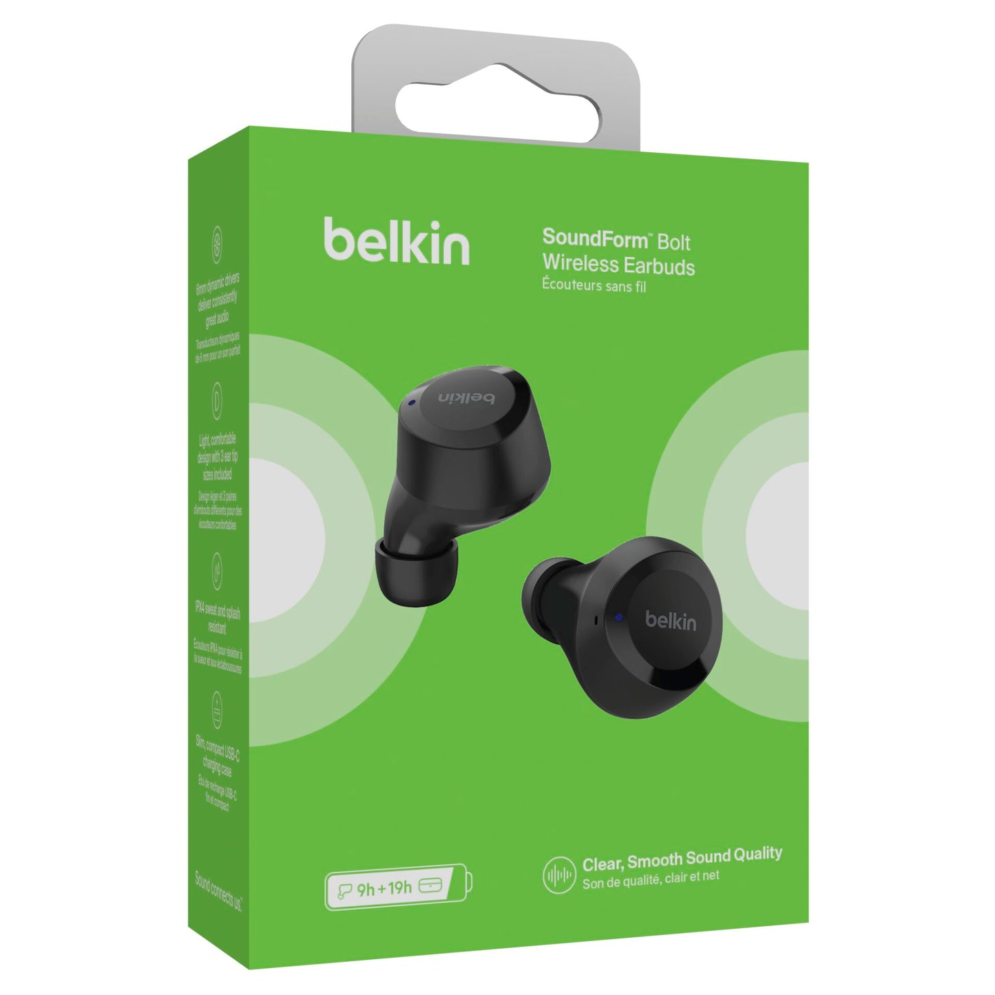Belkin SoundForm Bolt Wireless In-Ear Headphone sw. AUC009btBLK