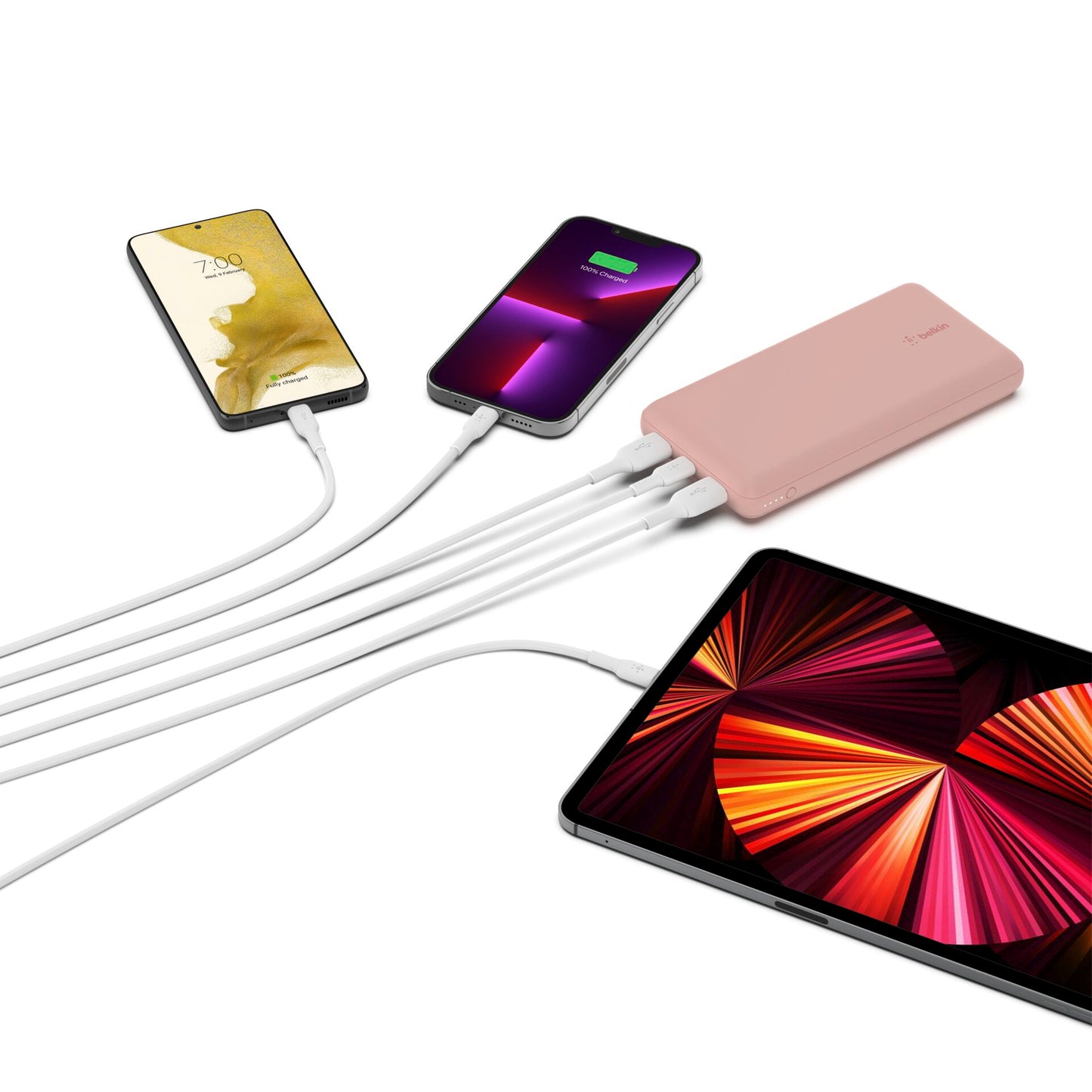 Belkin Powerbank 20.000mAh pink 15W+USB-A/C Kab. 15cm BPB012btRG