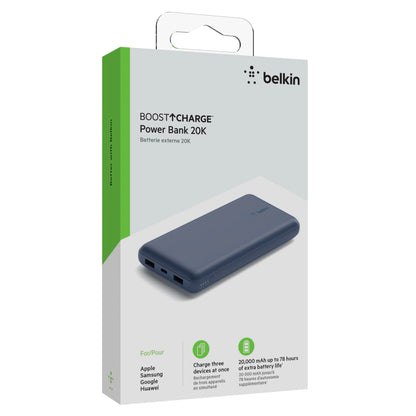 Belkin Powerbank 20.000mAh blue 15W+USB-A/C Kab. 15cm BPB012BTBL