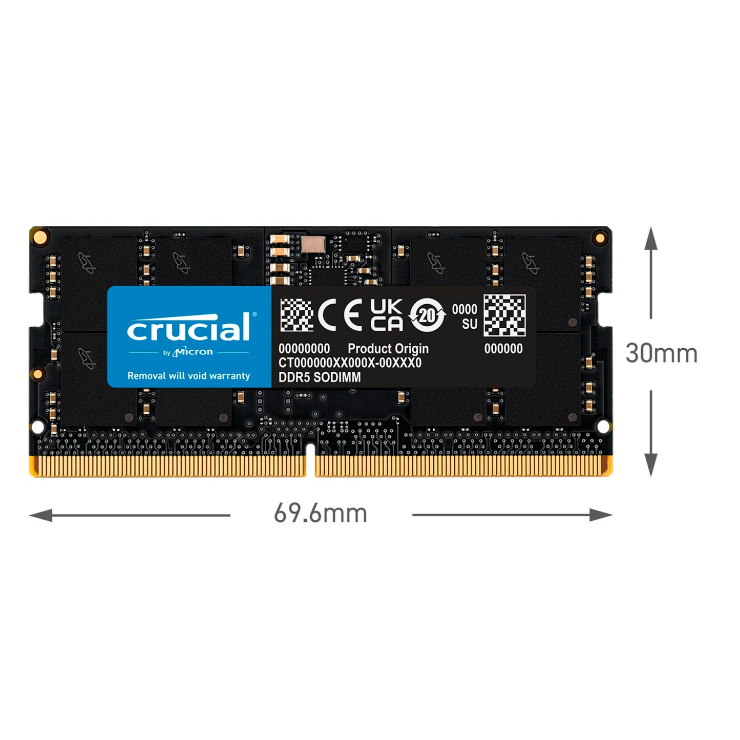 Crucial DDR5-5600 Kit       32GB 2x16GB SODIMM CL46 (16Gbit)