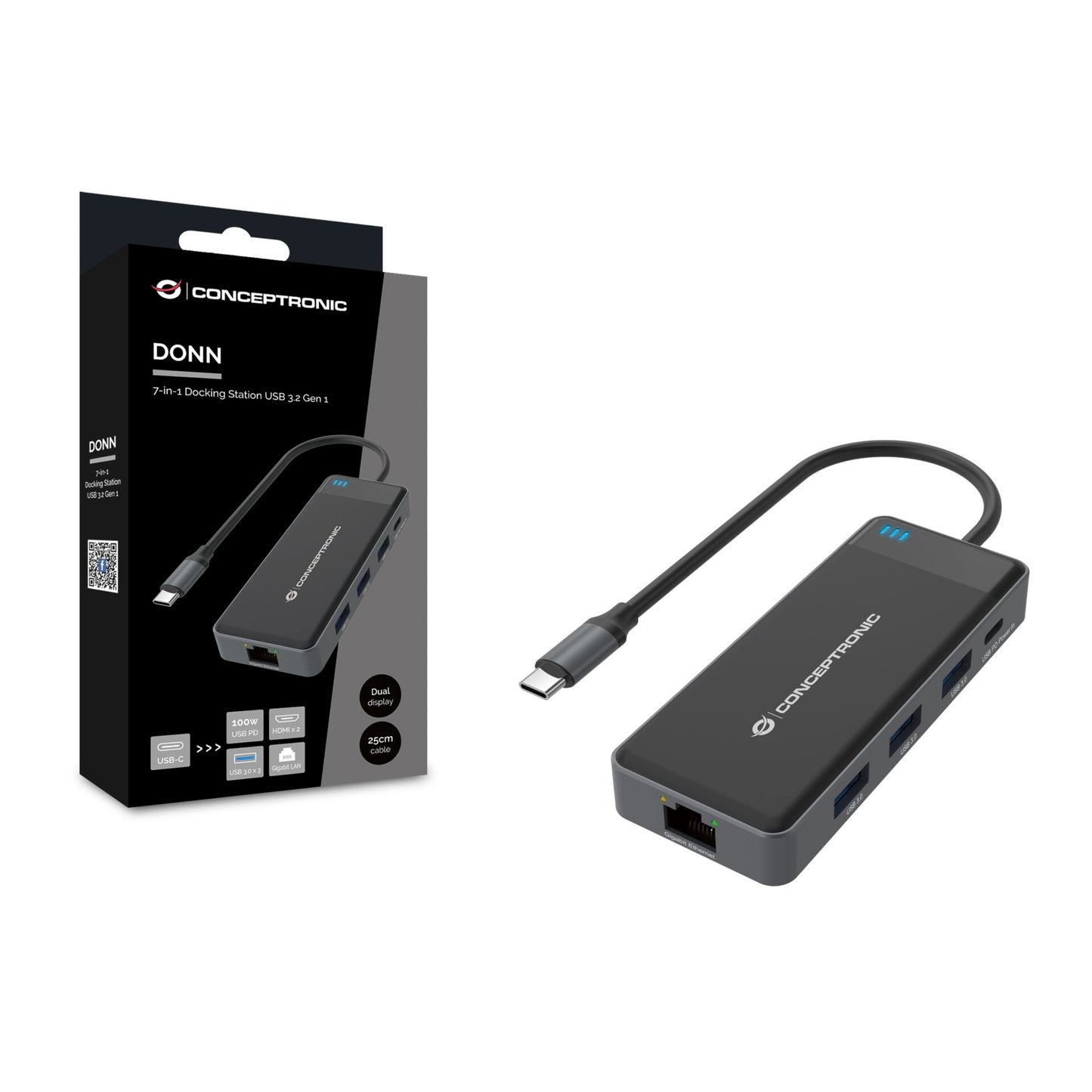Conceptronic DONN14G 7-in1 USB 3.2 Docking