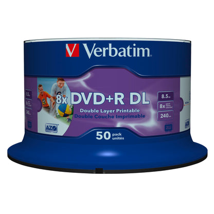 1x50 Verbatim DVD+R Double Layer 8x Speed, 8,5GB wide printable