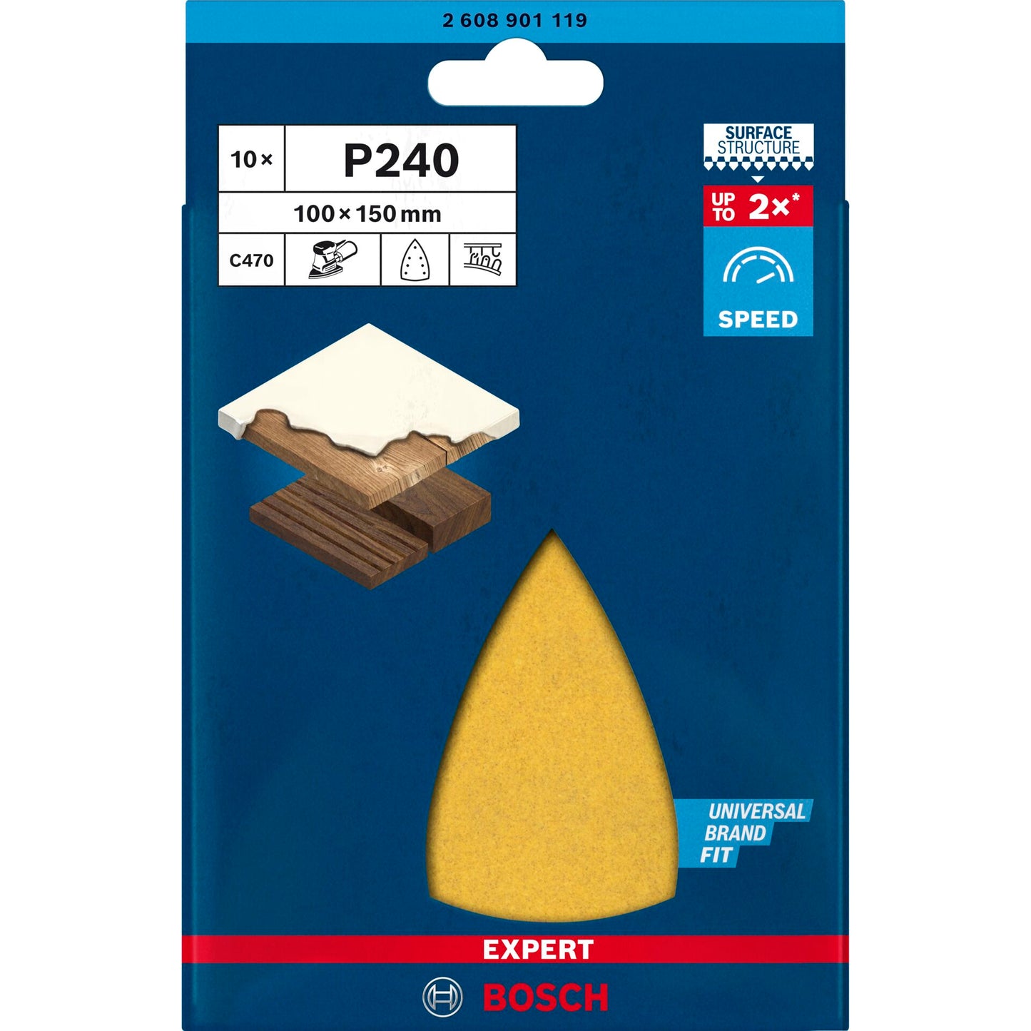 Bosch Sanding Pad C470,100x150 mm,K240,10x