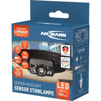 Ansmann Headlight HD450FRS Dimmable Li-Ion, USB-C 1600-0528