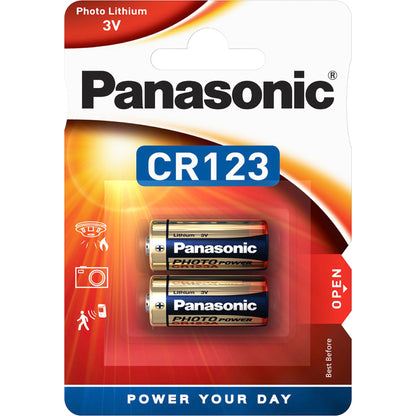 1x2 Panasonic Photo CR 123 A Lithium