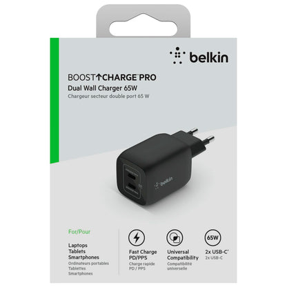 Belkin BOOST Charge 65W USB-C GaN PD 3.0 PPS bla. WCH013vfBK