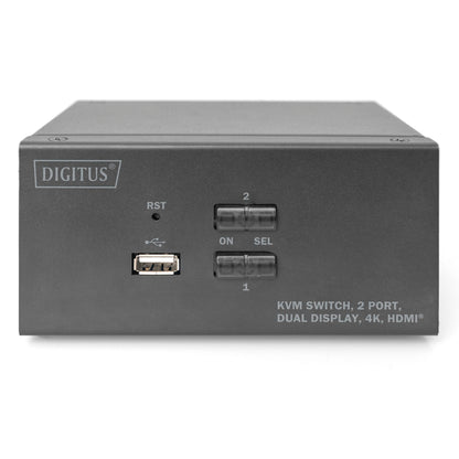 DIGITUS KVM-Switch 2-Port Dual-Display 4K, HDMI
