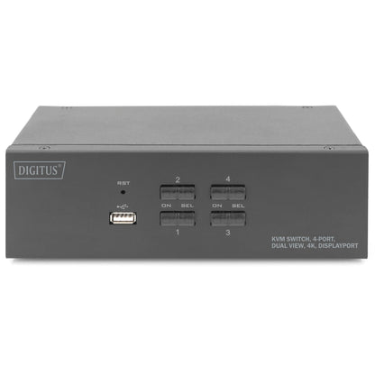 DIGITUS KVM-Switch 4-Port Dual-Display,4K, Display-Port