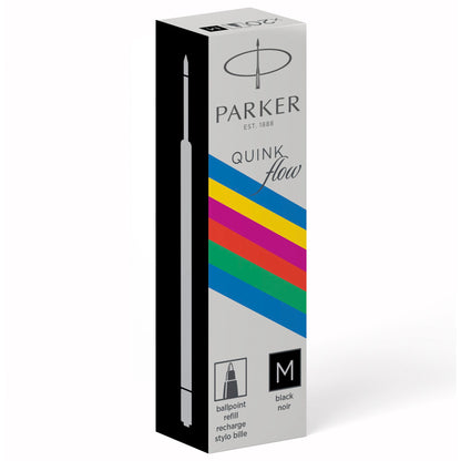 1x20 Parker Quinkflow Basic Ballpoint Pen Refill M black