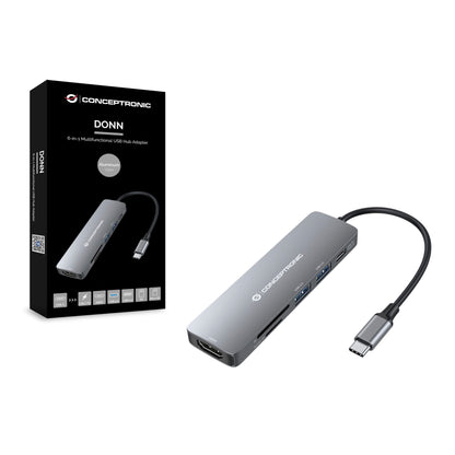 Conceptronic DONN11G 6-in-1 USB-C Adapter