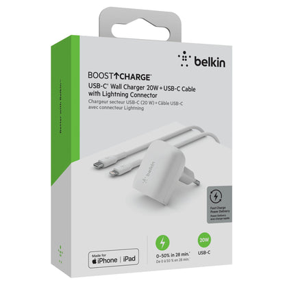 Belkin BOOST Charge 20W PD+PPD USB-C/Lig.1m wh  WCA006vf1MWH-B5