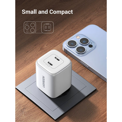 UGREEN Nexode 45W Dual USB-C PD Charger (25W+20W) white
