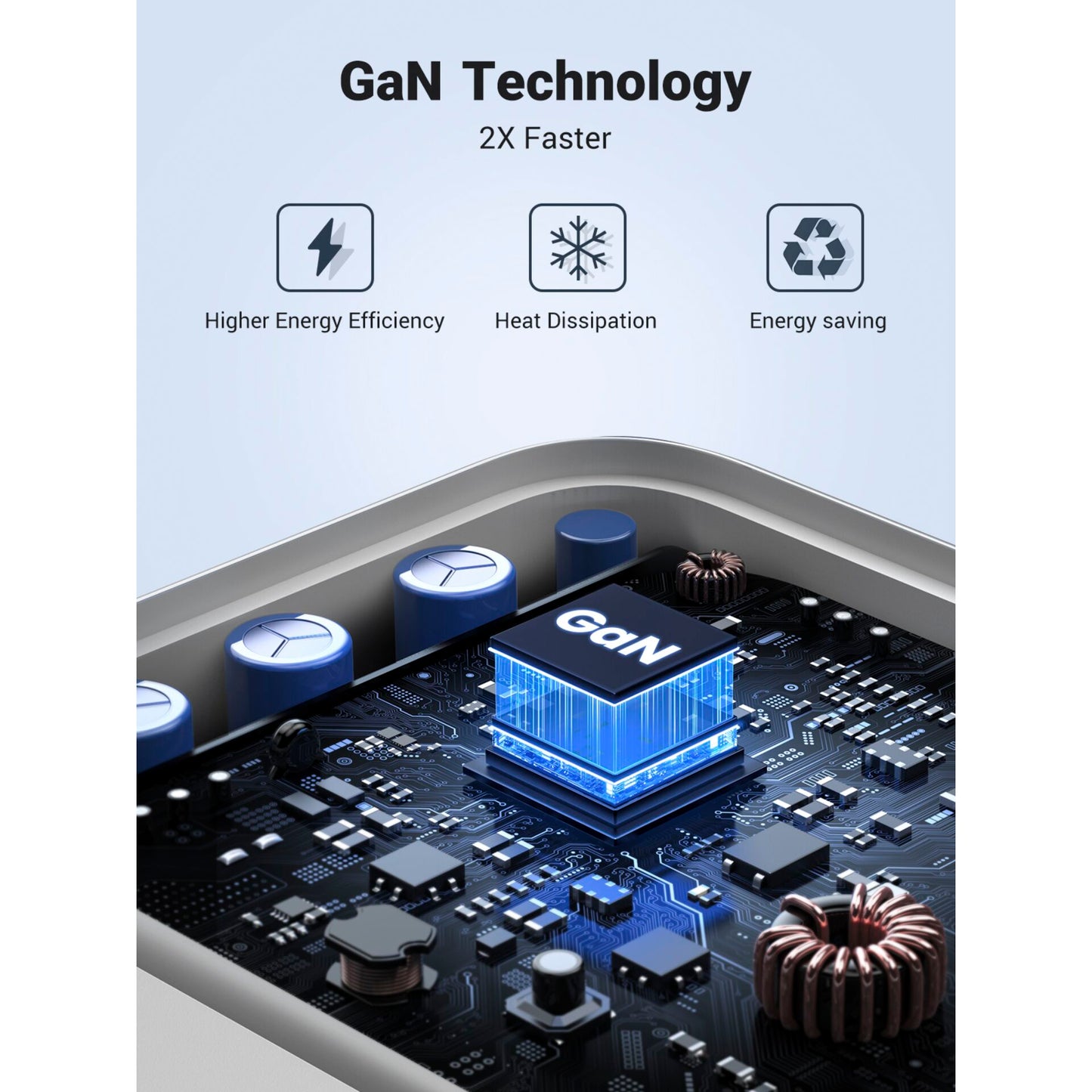 UGREEN Nexode USB-A+2*USB-C 65W GaN Tech Fast Charger White