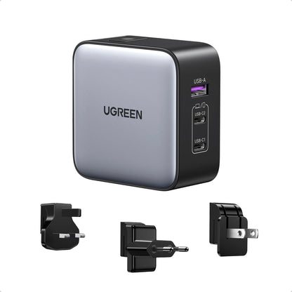 UGREEN USB-A+2*USB-C 65W GaN Worldwide Travel Fast Charger