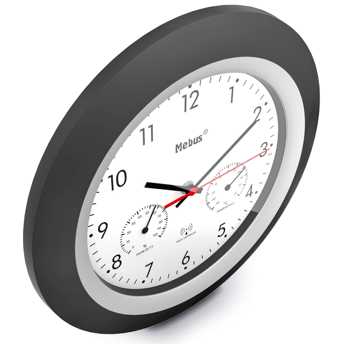 Mebus 19449 Radio controlled Wall Clock w. Thermo/Hygrometer