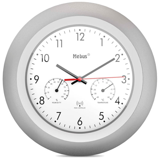 Mebus 19450 Radio controlled Wall Clock w. Thermo/Hygrometer