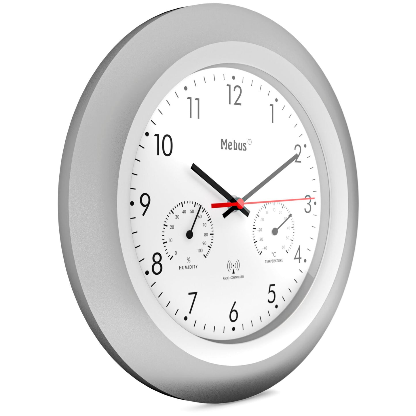 Mebus 19450 Radio controlled Wall Clock w. Thermo/Hygrometer