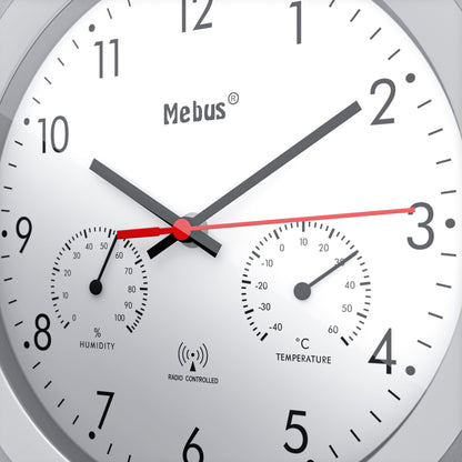 Mebus 19450 Radio controlled Wall Clock w. Thermo/Hygrometer