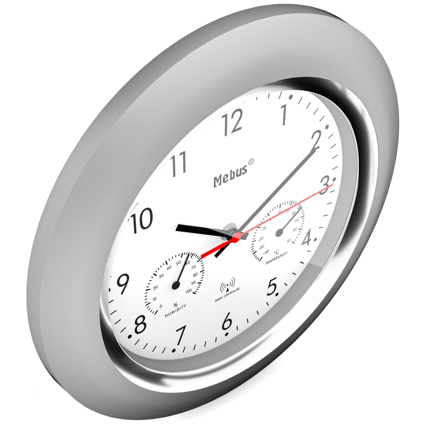 Mebus 19454 Radio controlled Wall Clock w. Thermo/Hygrometer
