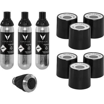 Coravin Wine System  silver Timeless Six + 12 pcs.