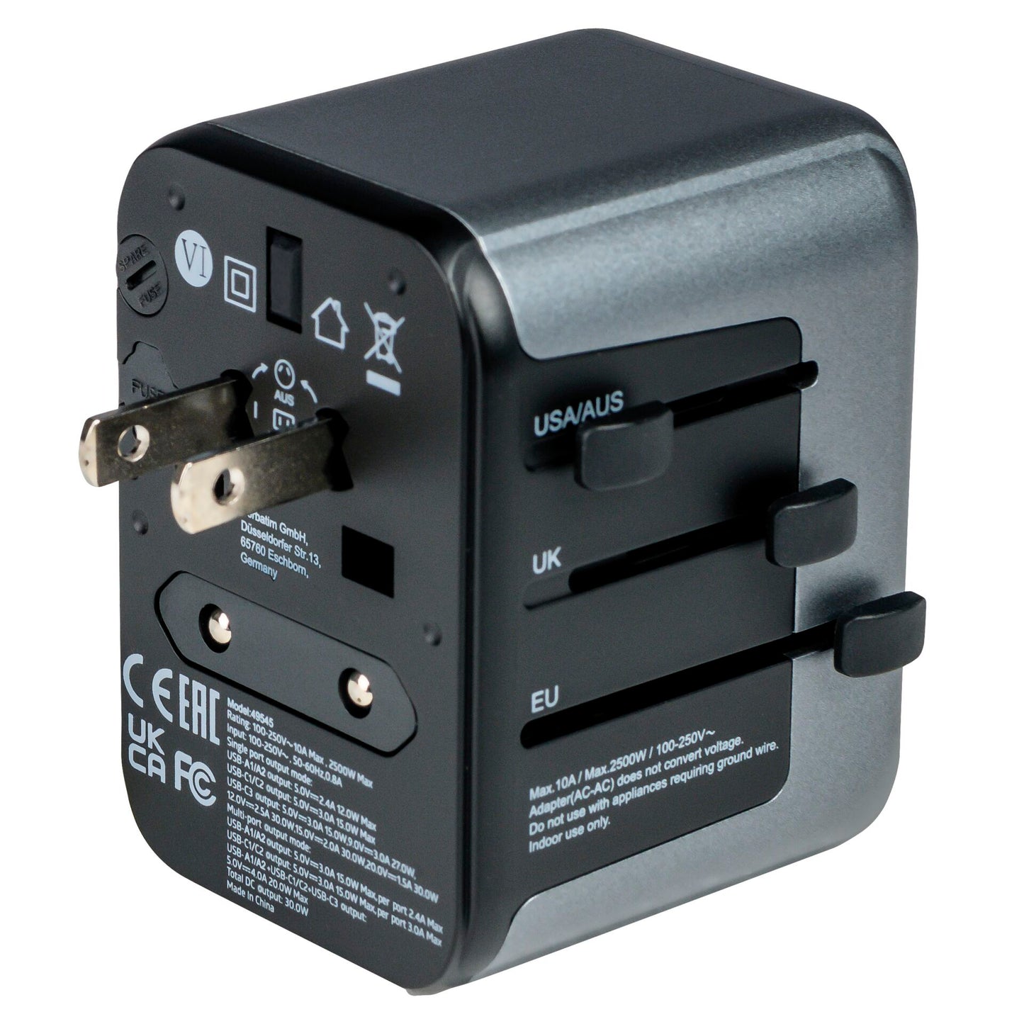 Verbatim Uni.Travel Adapt.UTA-03 USB-C 30W 2xUSB-C 2xUSB-A  49545