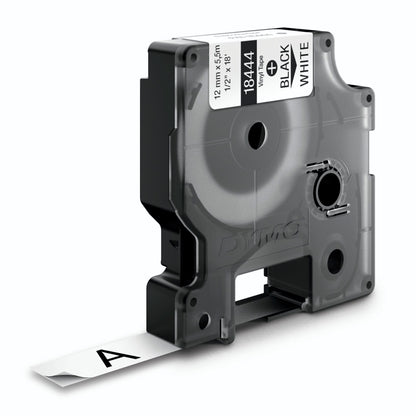 Dymo Rhino Label IND, Vinyl 12 mm x 5,5 m black to white
