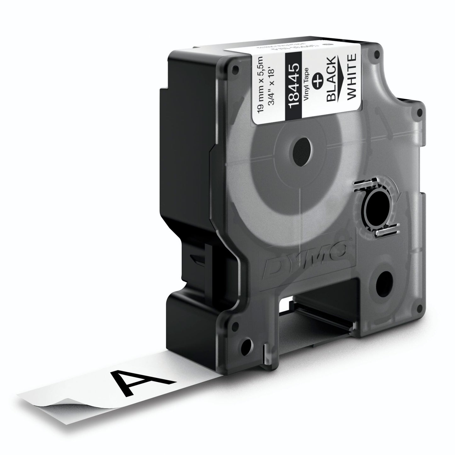 Dymo Rhino Label IND, Vinyl 19 mm x 5,5 m black to white