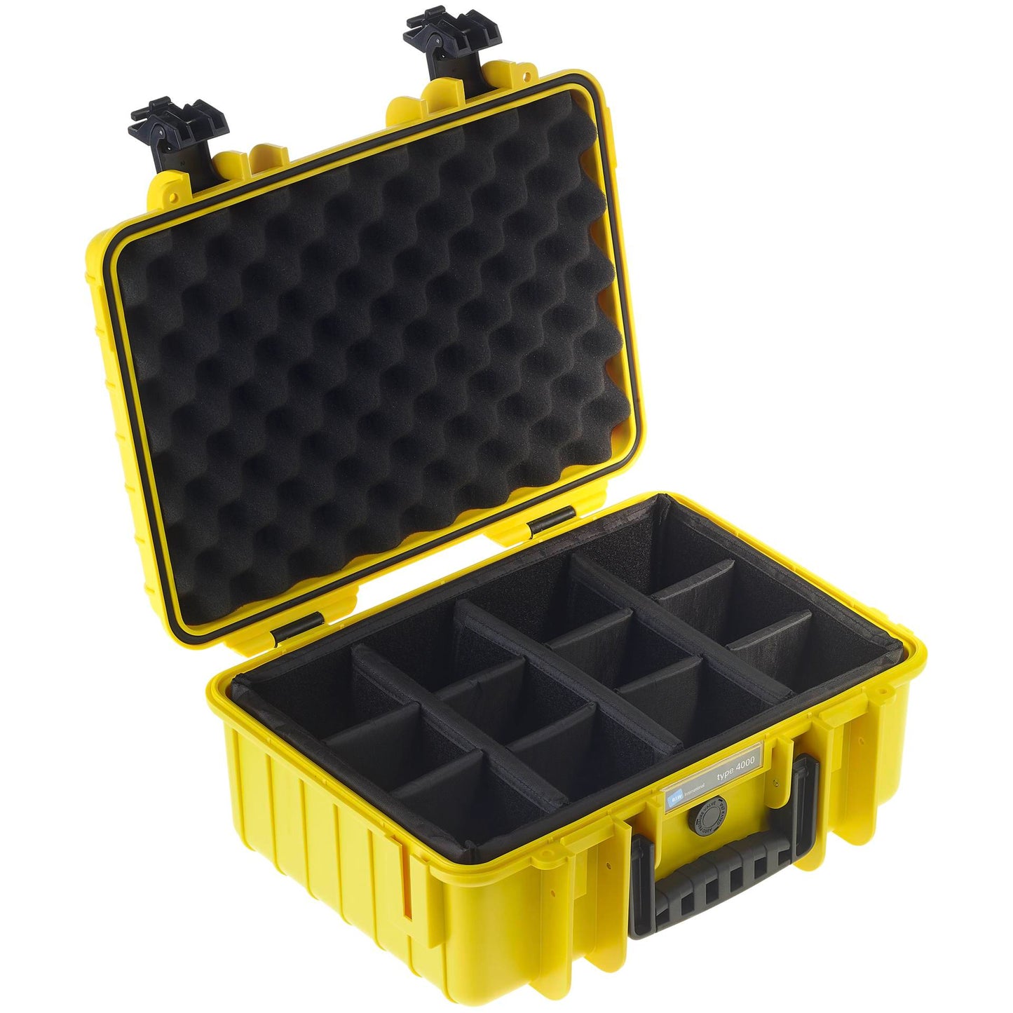 B&W Outdoor Case Type 4000 yellow with padded divider set