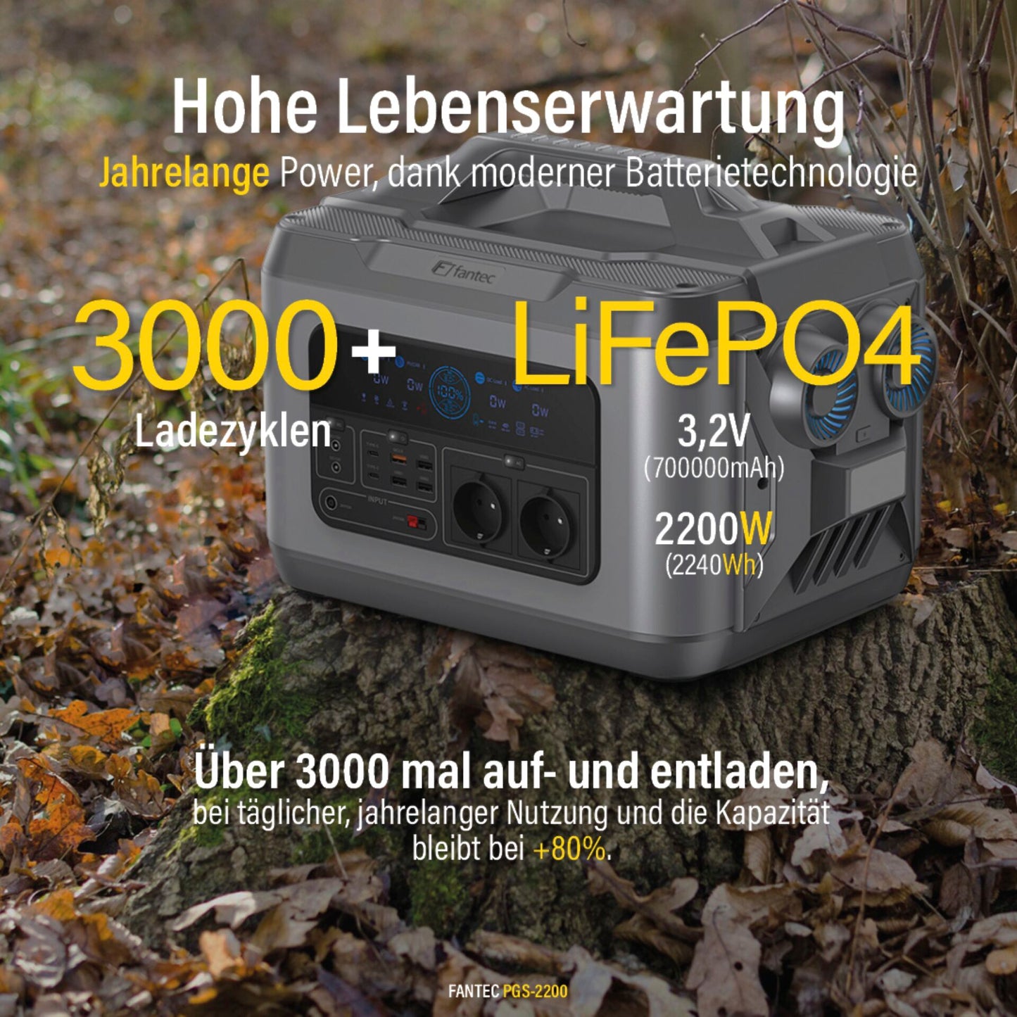 FANTEC PGS-2200 Power Station & Solar Generator