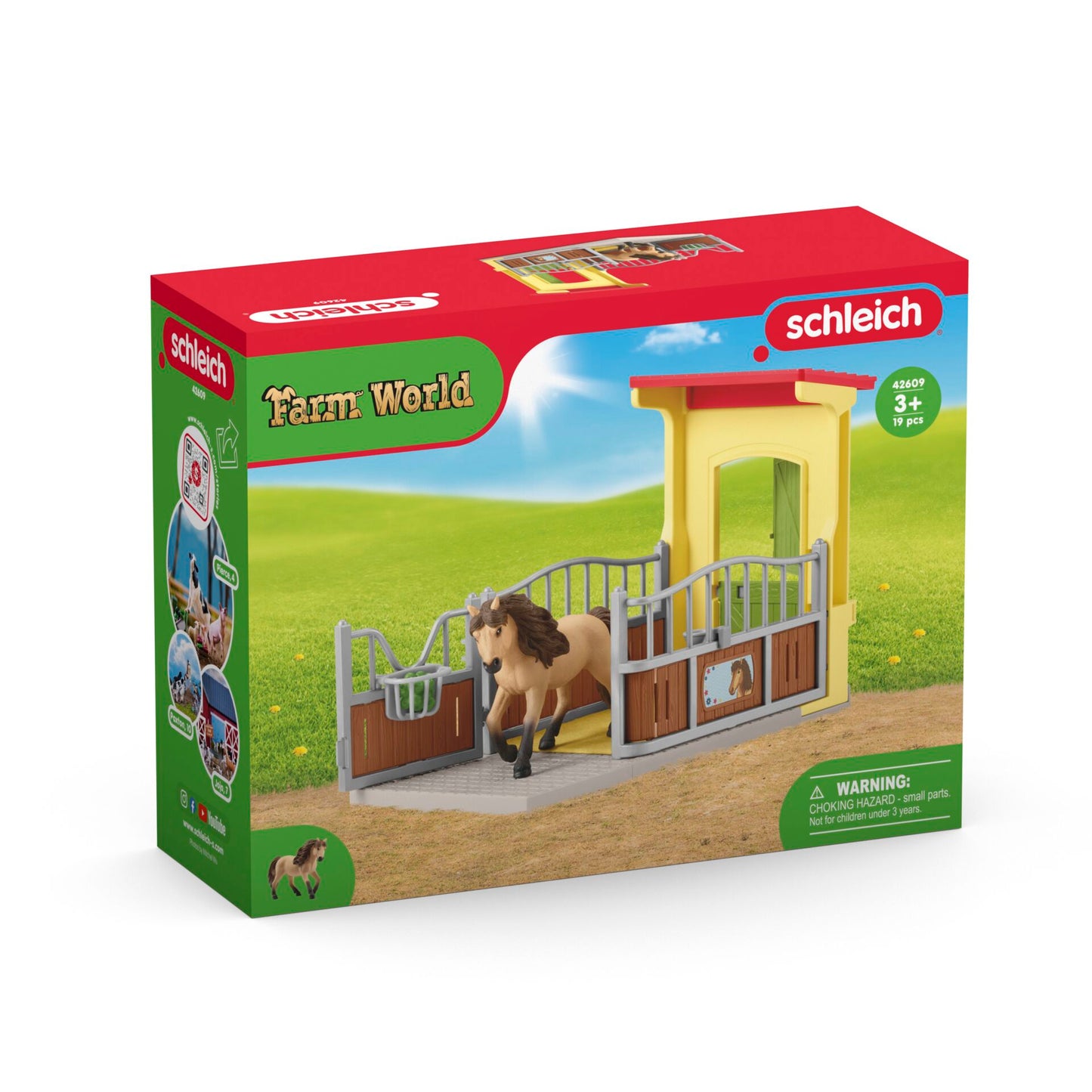 Schleich Farm World     Pony Box with Iceland Pony Stallion 42609