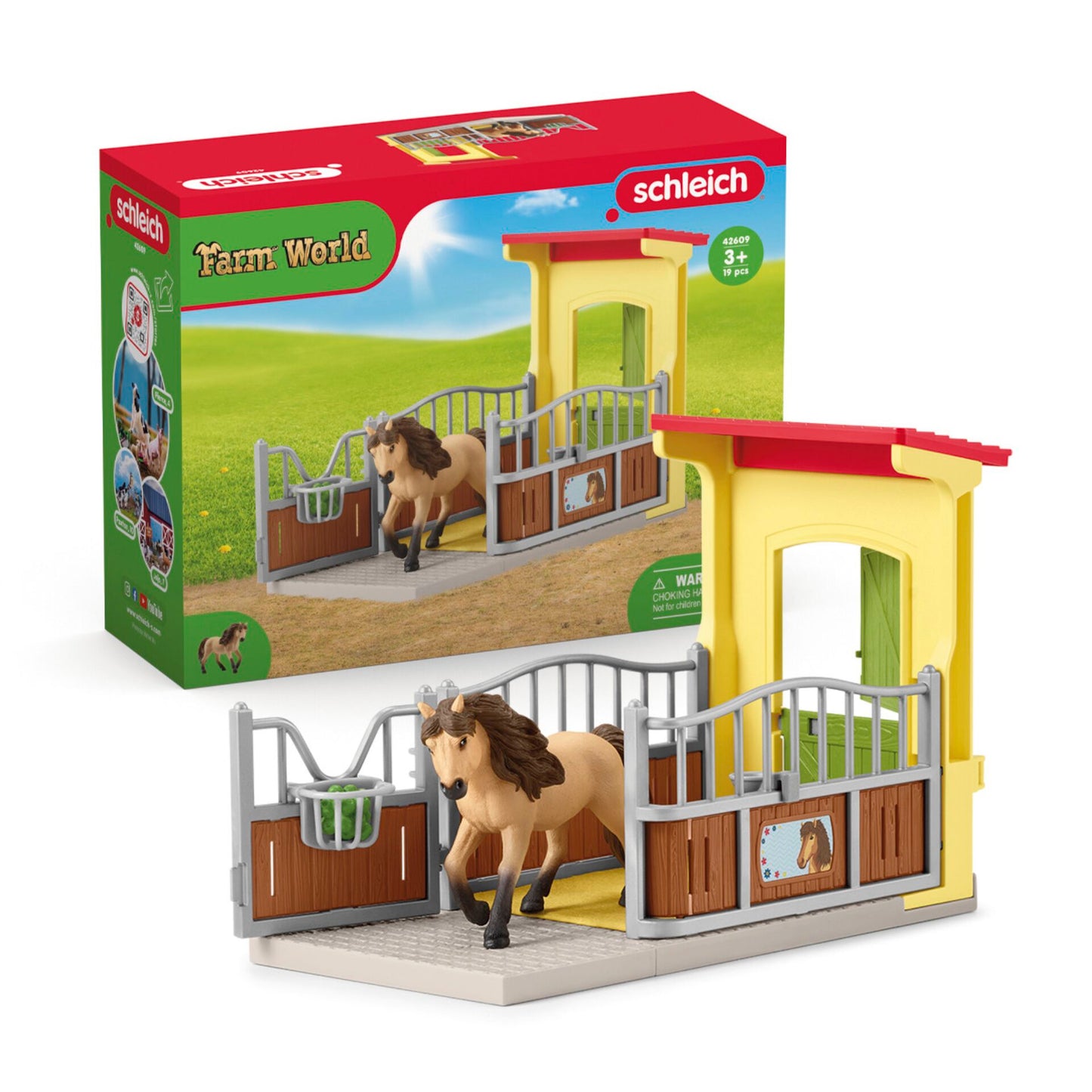 Schleich Farm World     Pony Box with Iceland Pony Stallion 42609