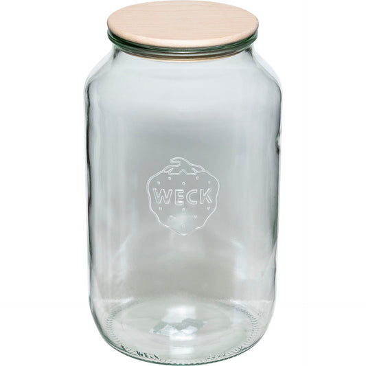 WECK Round Rim Jar 3l with Wooden Lid